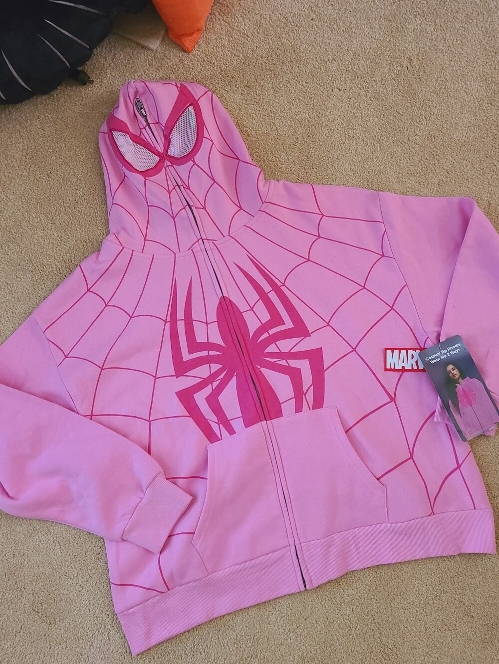 Pink Spideeman Zip Up Hoodie Cosplay 💗